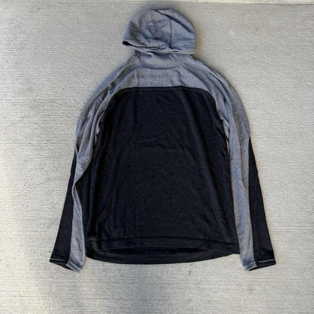Lululemon Womens Heather Gray Hooded Colorblock Sweater Light Grey Pullover 12